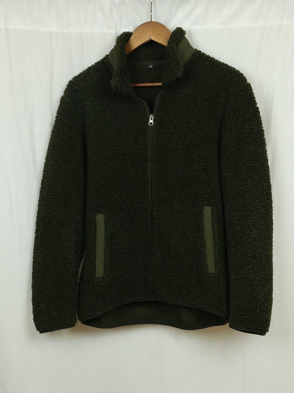 Uniqlo Fluffy Yarn Fleece Full-Zip Jacket Green Size S Cozy Casual Wear